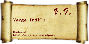 Varga Irén névjegykártya